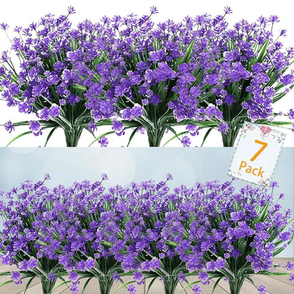Durable Outdoor Artificial Flowers - 7 Piece UV Resistant Set