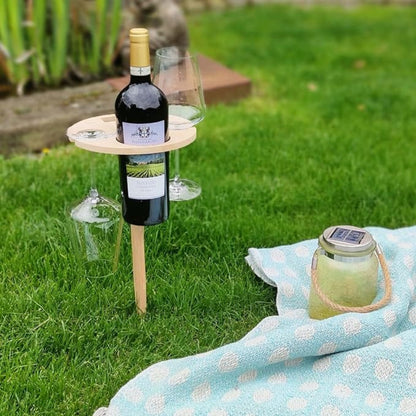 Compact Collapsible Wine Table Outdoor Folding Holder