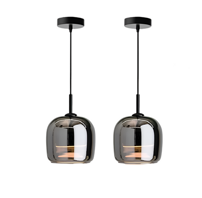 Sleek Black Glass Pendant Light for Kitchen Island
