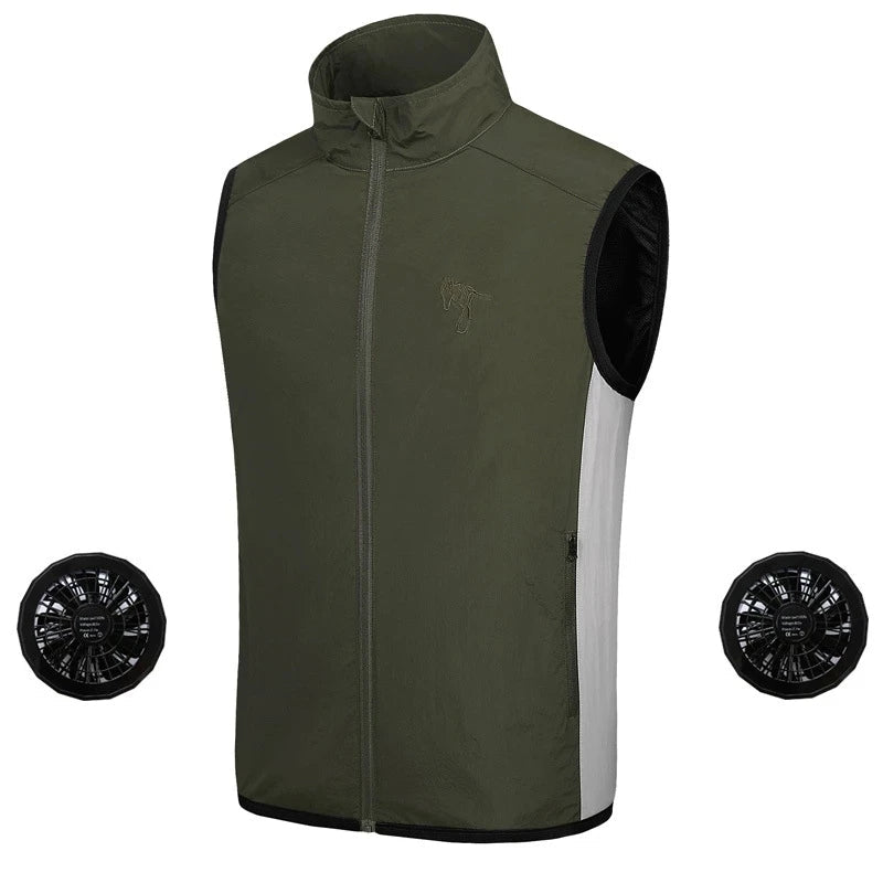 Cooling Breathable Work Vest with Built-in Fans