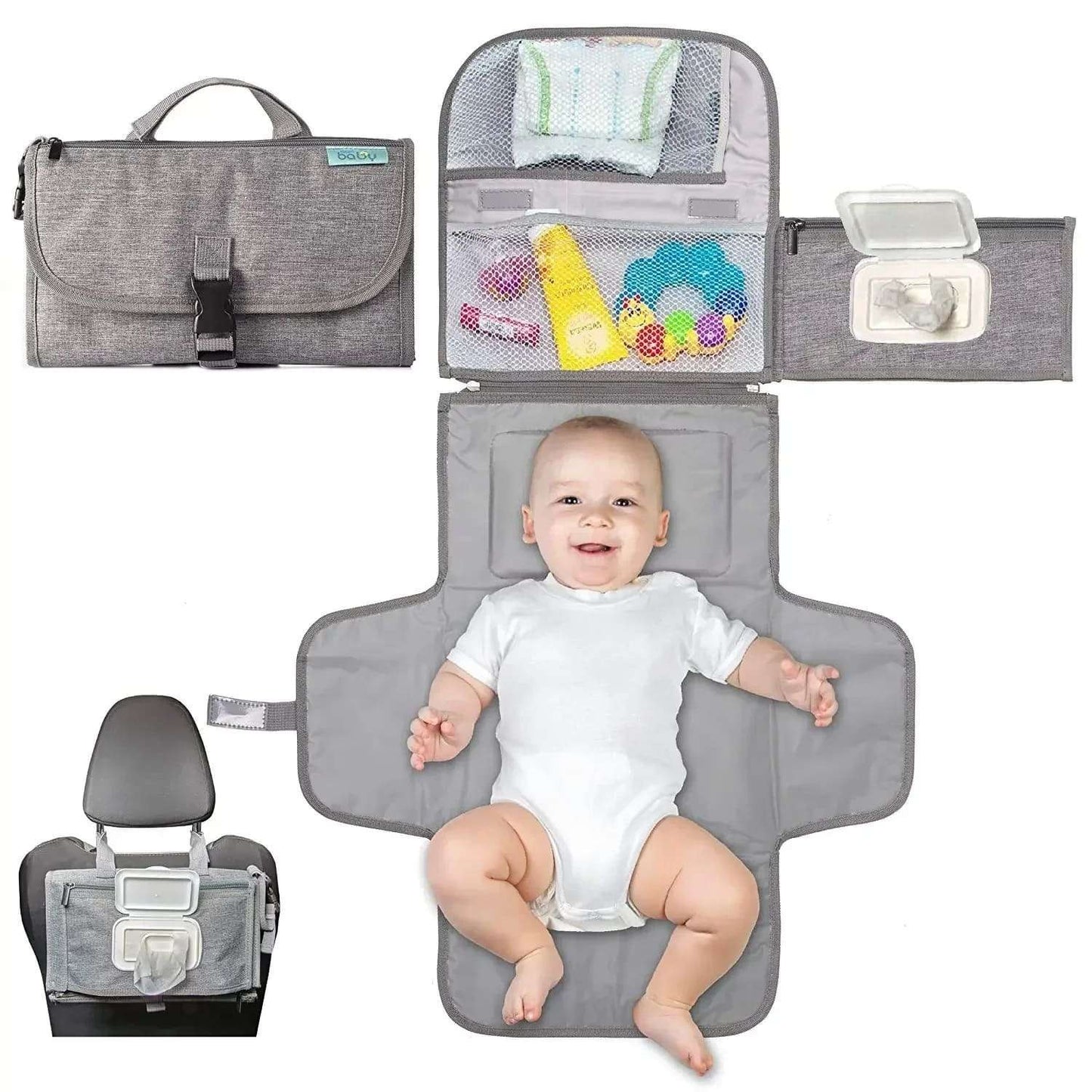 Portable Diaper Changing Pad Foldable Waterproof Baby Diaper Storage Bag