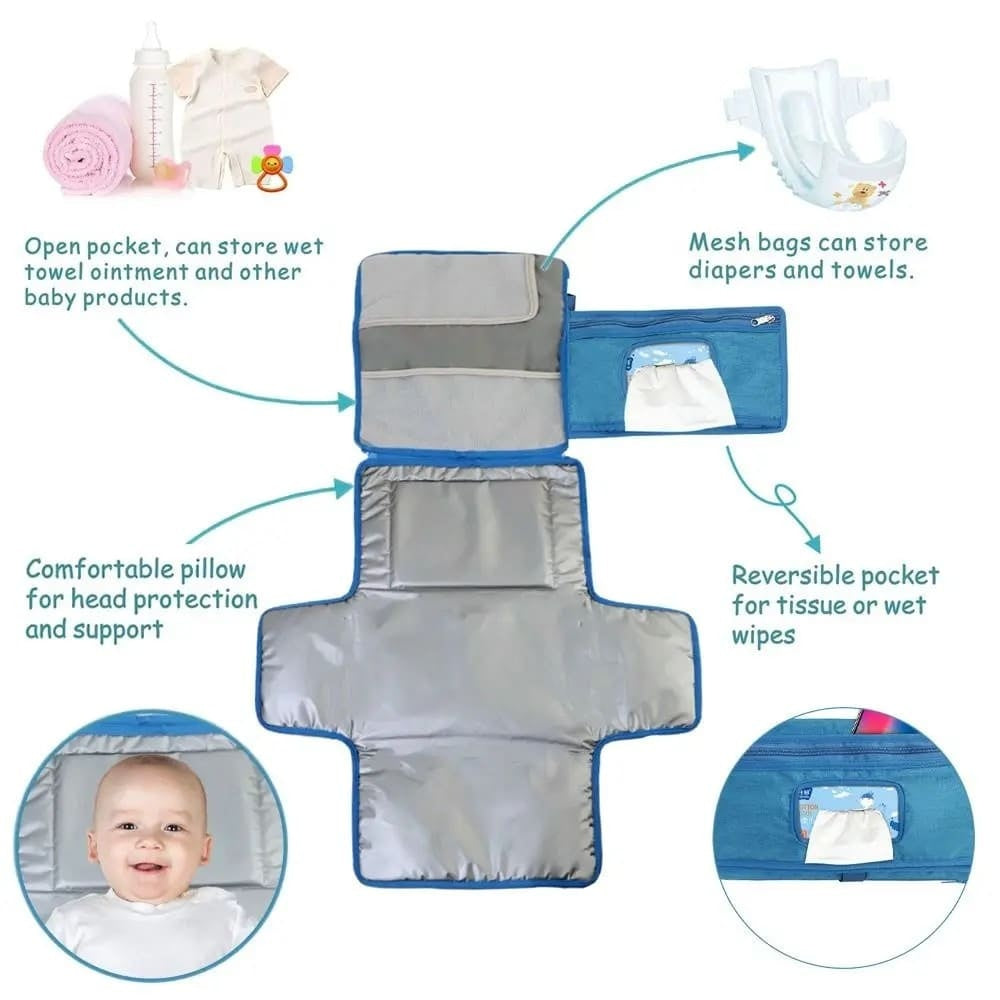 Portable Diaper Changing Pad Foldable Waterproof Baby Diaper Storage Bag