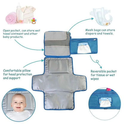 Portable Diaper Changing Pad Foldable Waterproof Baby Diaper Storage Bag