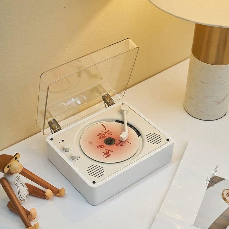 Compact Vintage CD Music Player with Wireless Speakers