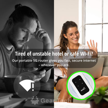 Compact Mobile Wi-Fi Router for Travel and Home Use