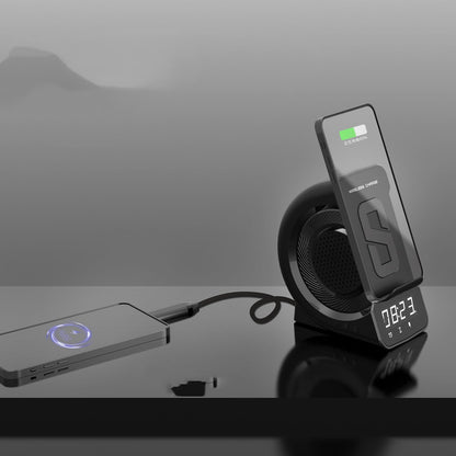 Wireless Charging Bluetooth Speaker Clock - Compact Travel Alarm - Halri