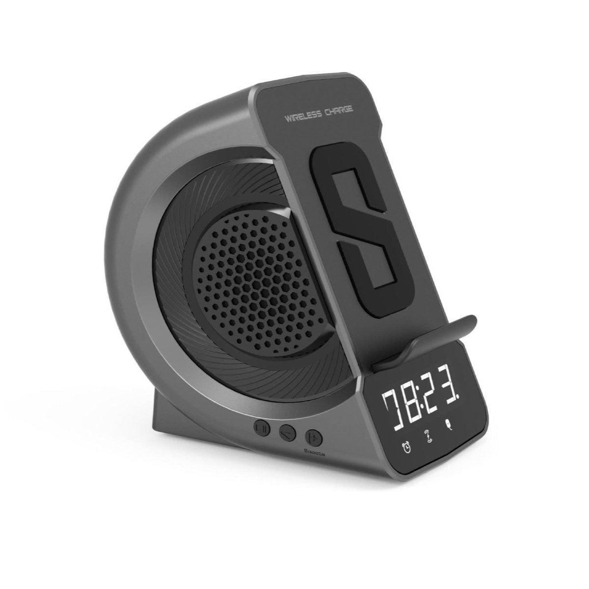Portable Bluetooth Speaker Alarm Clock with Wireless Charging – Compact Design for Home and Travel 3