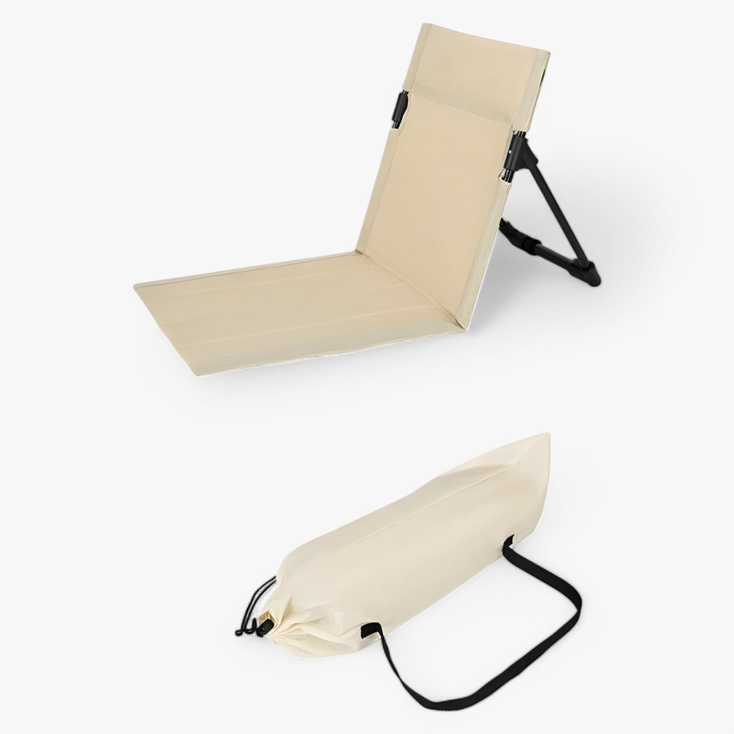 Collapsible Outdoor Chair with Back Support - Compact Camping Seat
