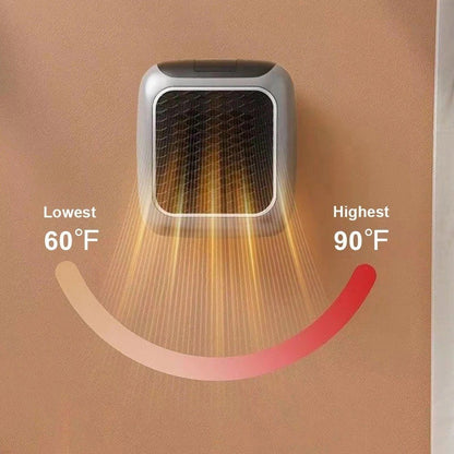 Portable Electric Heater - Wall Plug Space Heater with Digital Thermostat, Quiet Operation