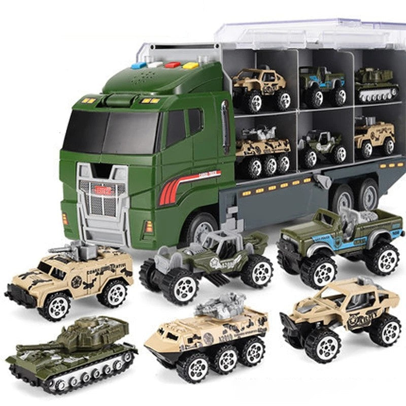 Portable Kids Construction Vehicle Playset – Mini Trucks, Excavators, and Storage Case for Easy Transport