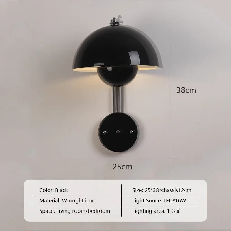 Modern Mushroom Wall Light Fixture