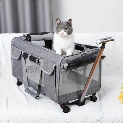Large Pet Carrier with Wheels Foldable Travel Crate - Halri