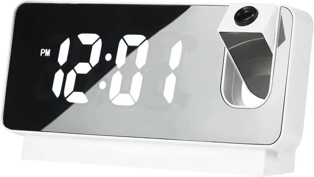 Compact LED Digital Alarm Clock with Mirror Face