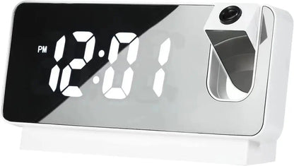 Compact LED Digital Alarm Clock with Mirror Face