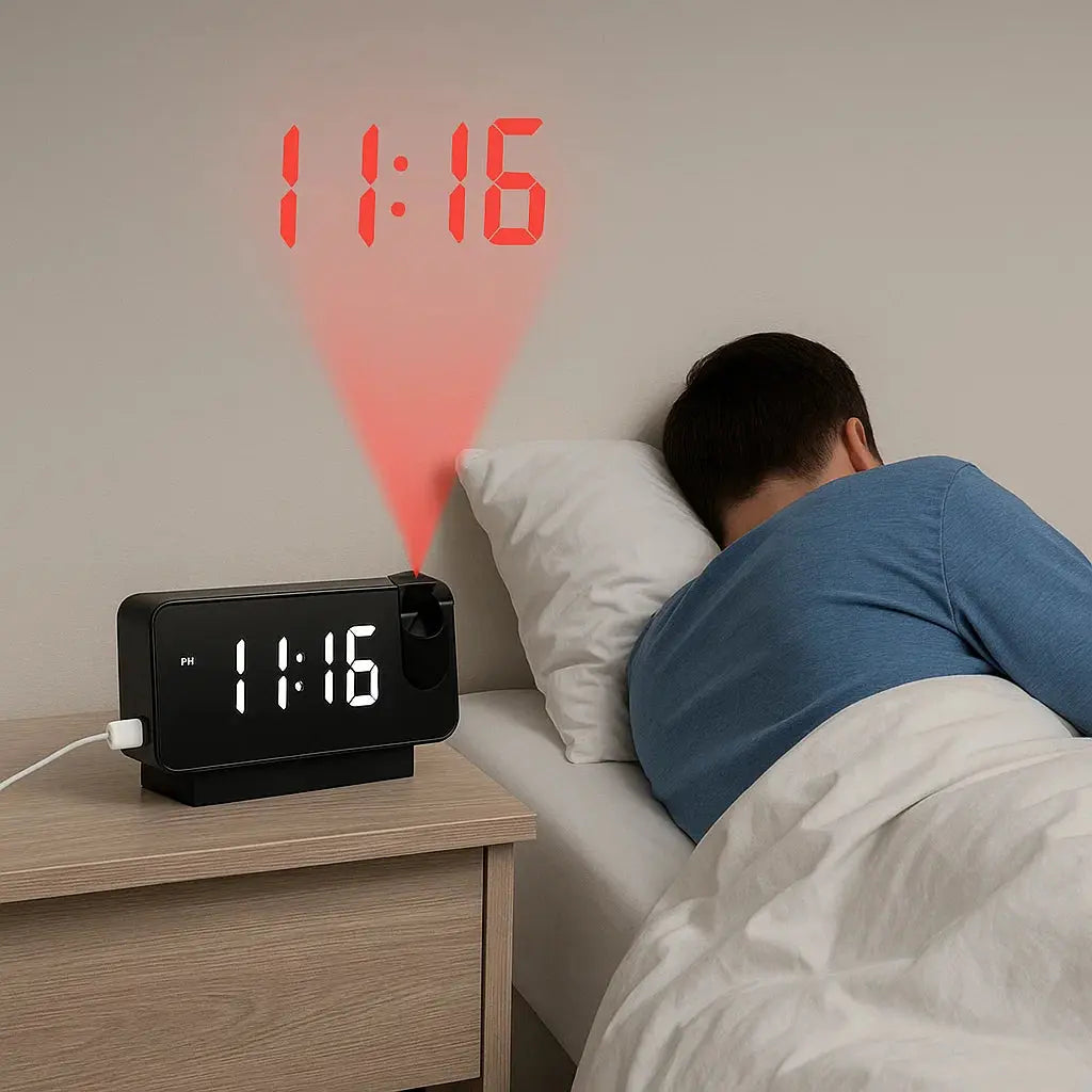 Compact LED Digital Alarm Clock with Mirror Face - Halri