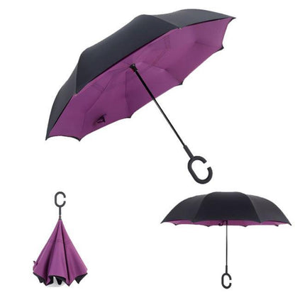 Waterproof Automatic Compact Reverse Umbrella