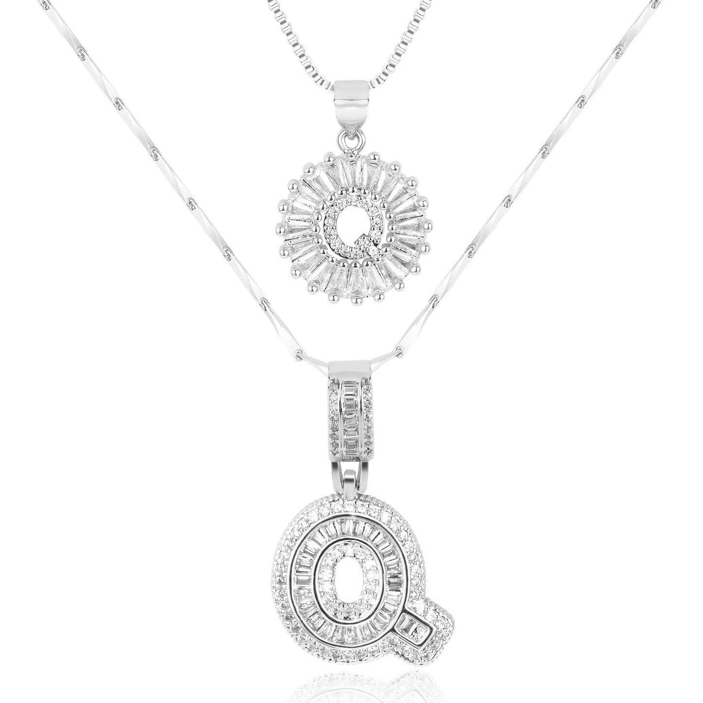 Personalized 14k Gold Initial Diamond Pendants