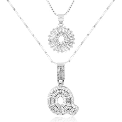 Personalized 14k Gold Initial Diamond Pendants