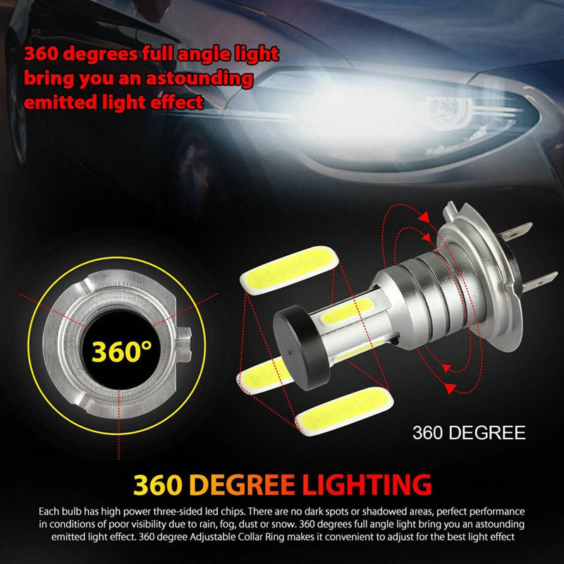 4x Bright H7 LED Car Headlight Bulbs
