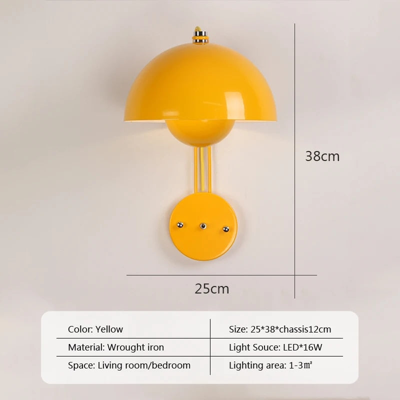 Modern Mushroom Wall Light Fixture