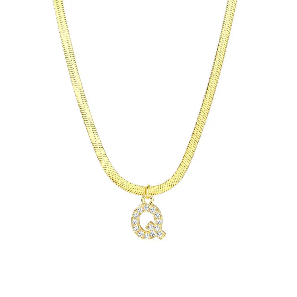 Delicate Diamond Initial Bar Necklace