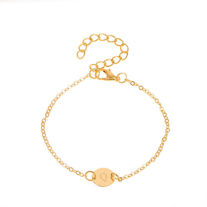 Delicate Silver Initial Letter Charm Bracelet