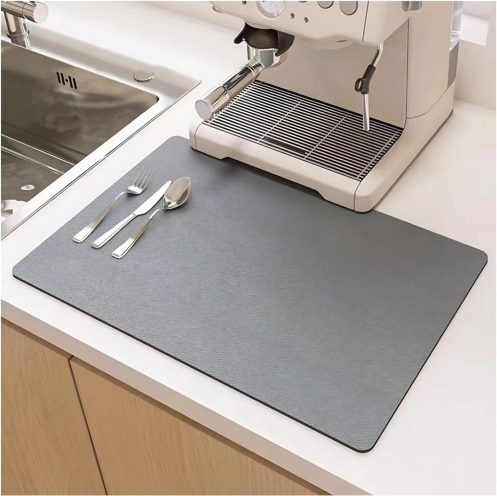 Fast Drying Dish Mat - Compact Absorbent Kitchen Accessory