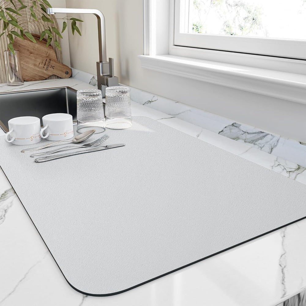 Fast Drying Dish Mat - Compact Absorbent Kitchen Accessory