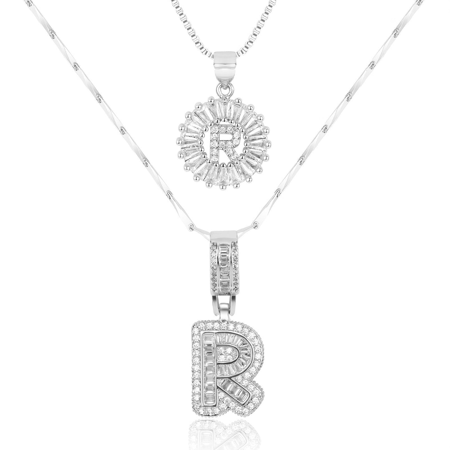 Personalized 14k Gold Initial Diamond Pendants