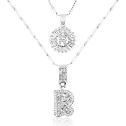 Personalized 14k Gold Initial Diamond Pendants