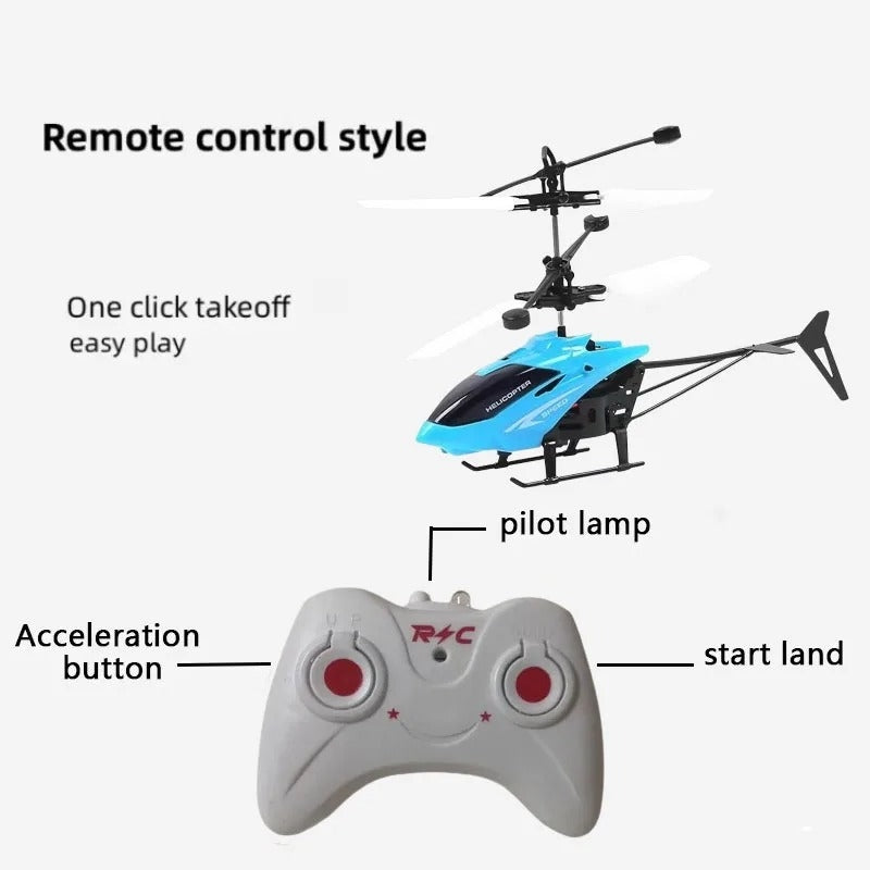RC Helicopter Drone Remote Control Aircraft Toy with Smart Sensors and LED Lights, Safe for Ages 5+