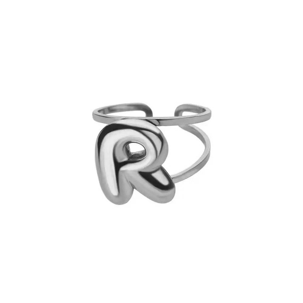 Personalized Initial Open Ring Adjustable Band