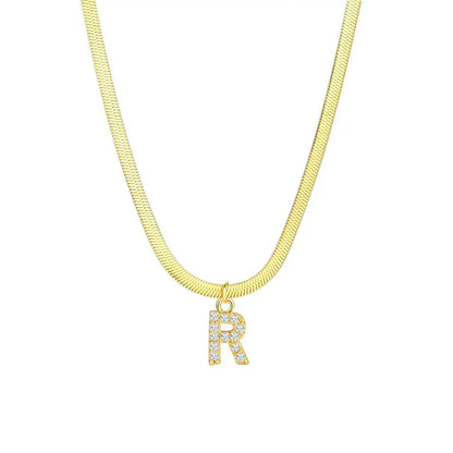 Delicate Diamond Initial Bar Necklace