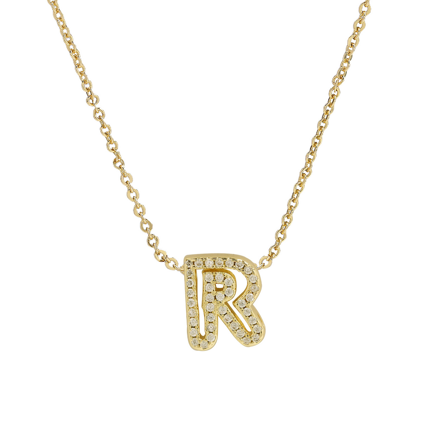 Shining Initial Diamond Pendant Necklace