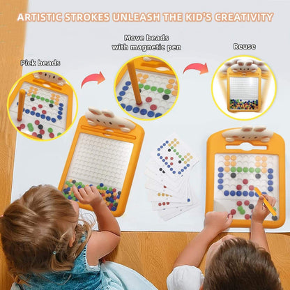 Rabbit Magnetic Drawing Board with Carrot-Shaped Magnetic Pen, Compact & Portable, Safe for Ages 3+