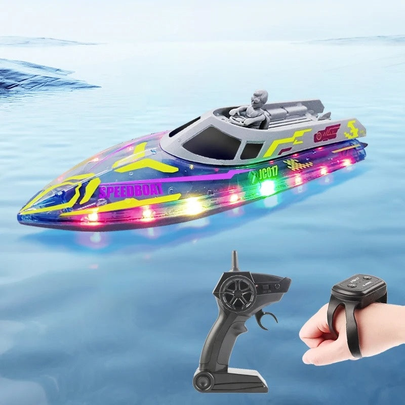 Fast RC Speed Boat with Lights and Remote Control - Halri