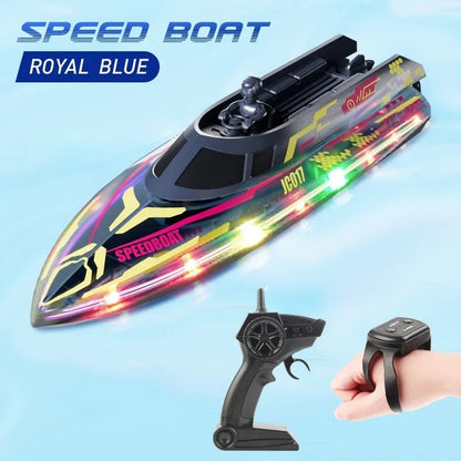 Race Boat Yacht Electric with Remote Control 2.4G, LED Lights, Safe for Ages 6+