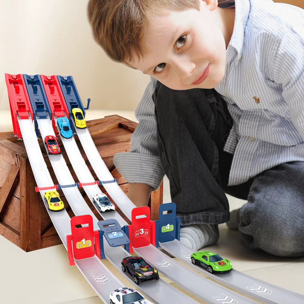 Fast Track Toy Set with Metal Cars, Fun Play - Halri