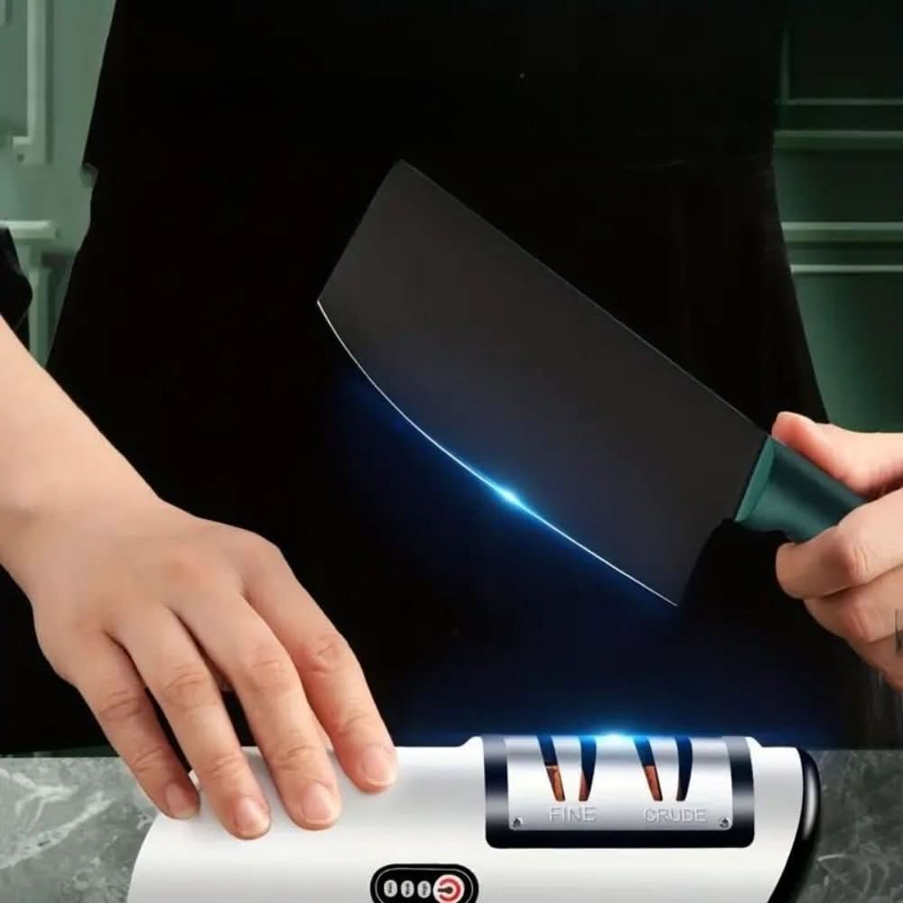 Rechargeable 2-Stage Knife Sharpener for Ceramic and Steel Blades – Portable Compact Design 1