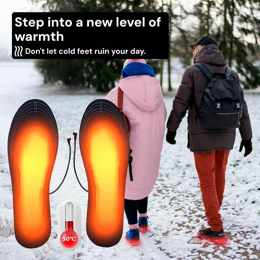 Warmth Insulated Rechargeable Foot Insoles