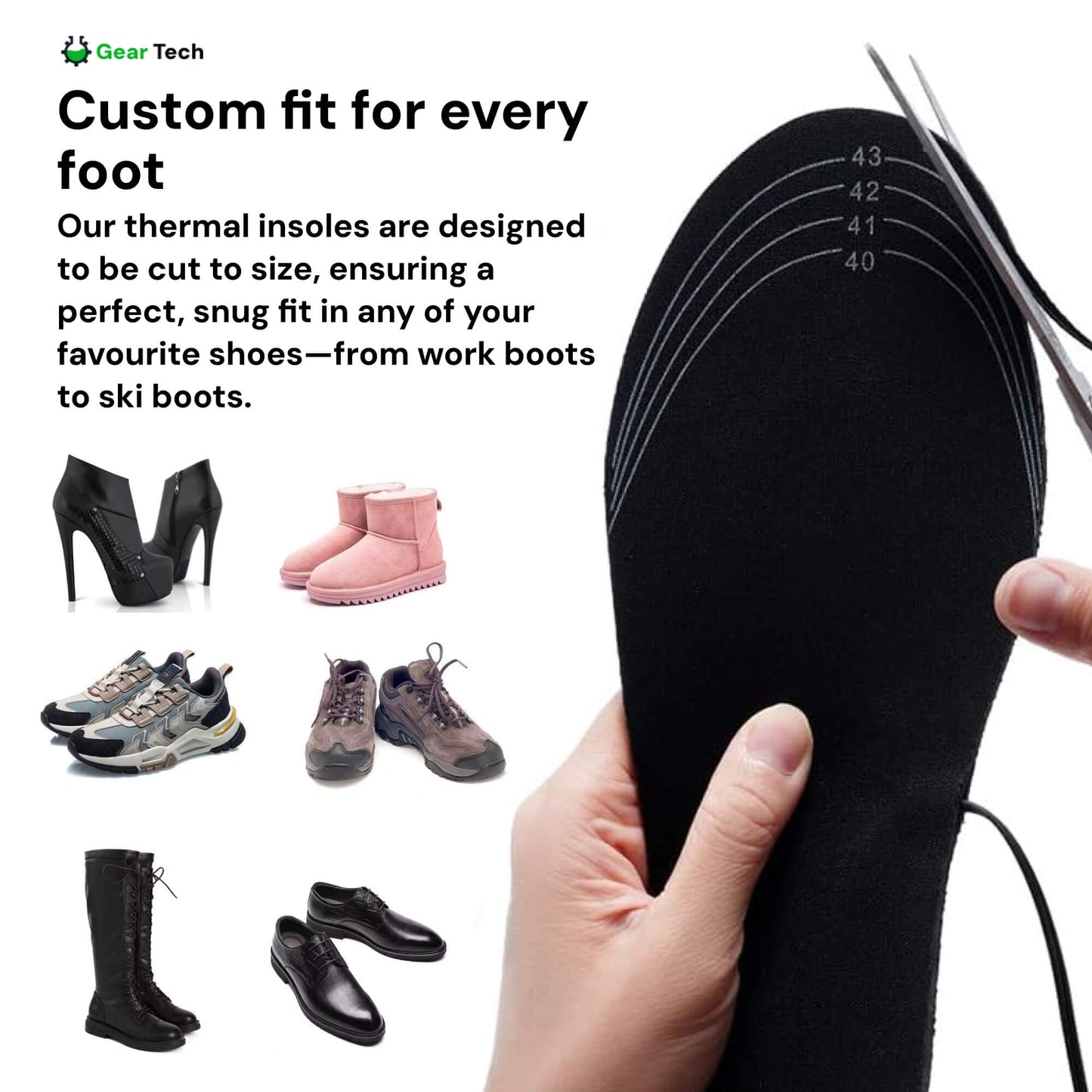 Warm Rechargeable Insoles with USB and Ventilated Style