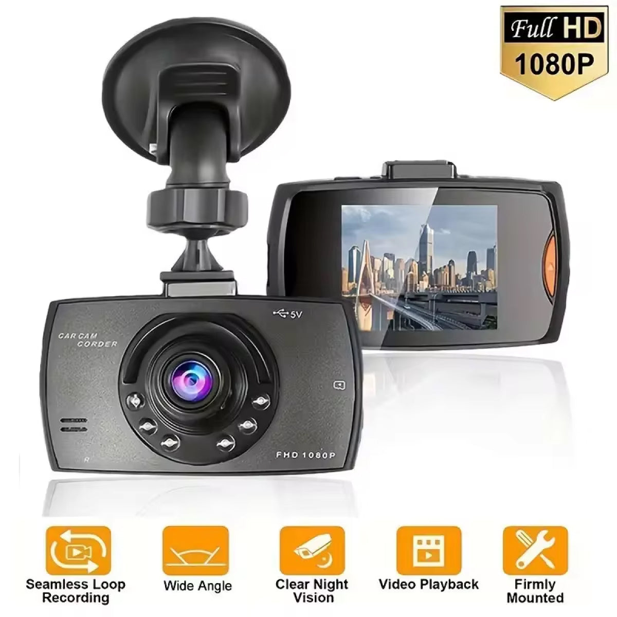 Clear 1080P Car Dash Camera with Night Vision - Halri