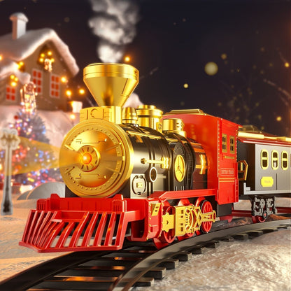 Fun Musical Christmas Train Set with Lights and Sound - Halri
