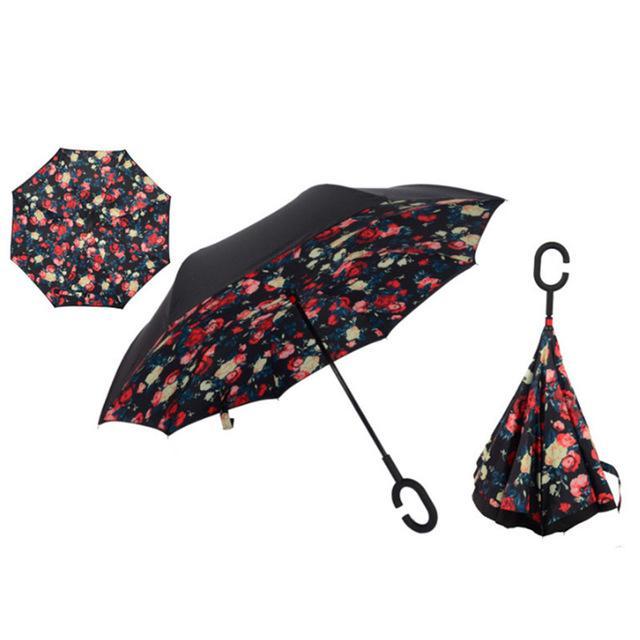 Waterproof Automatic Compact Reverse Umbrella