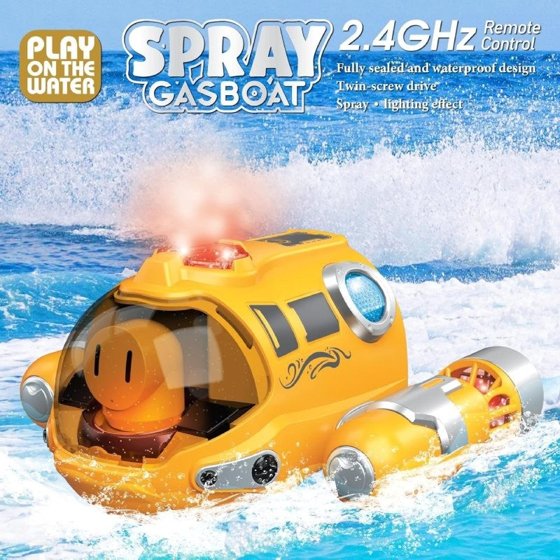Remote Control Boat With Steam Spray, Waterproof, Easy Control, Safe for Ages 6+