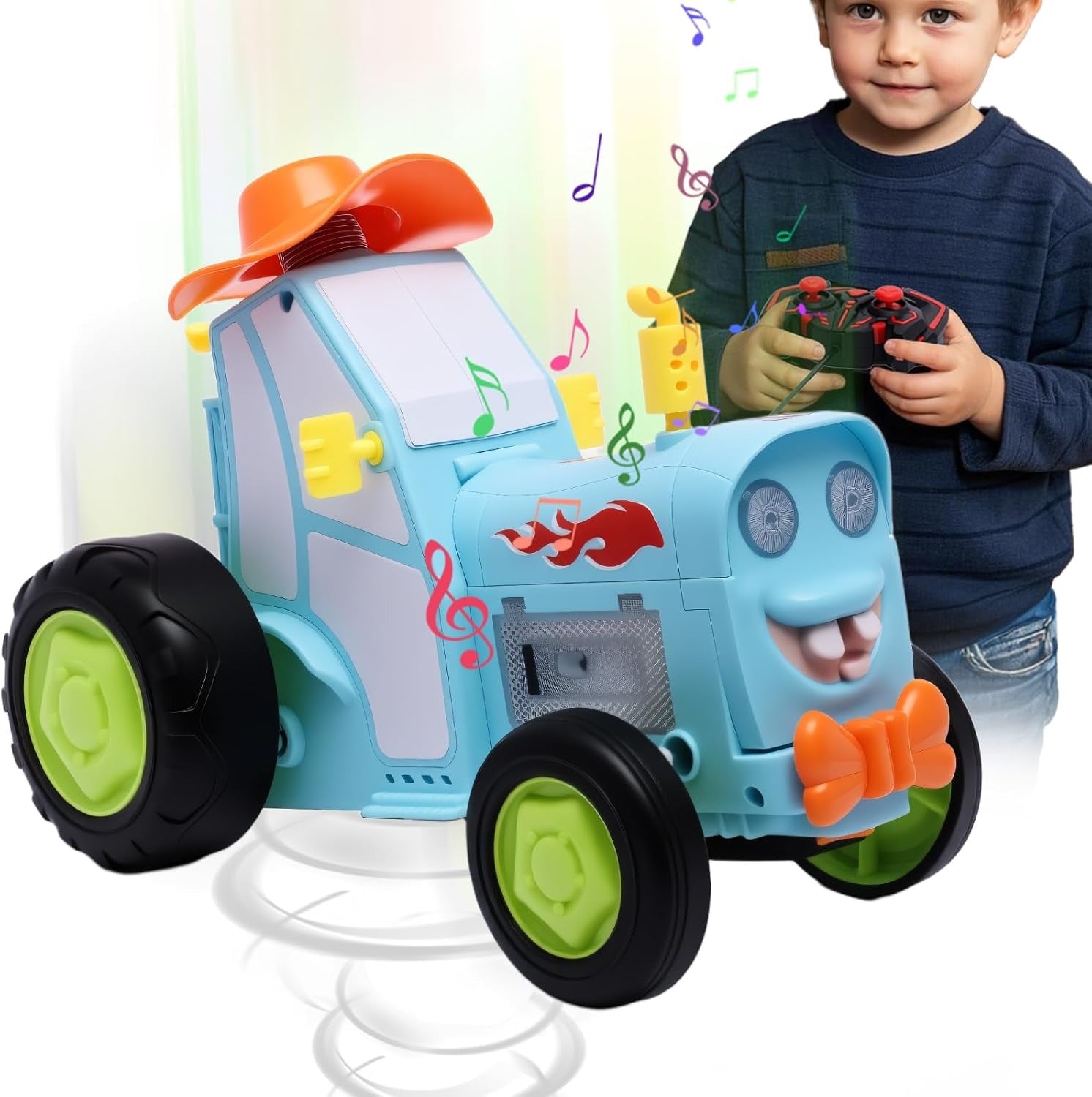 Fun Musical Flashing Stunt Car Toy for Kids - Halri