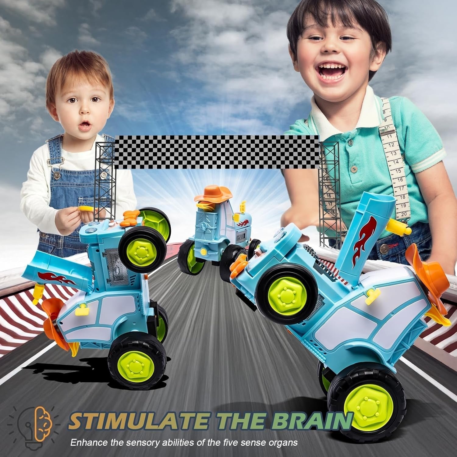 Remote Control Crazy Jumping Stunt Car with Music & Flashing Lights, Safe for Ages 3+