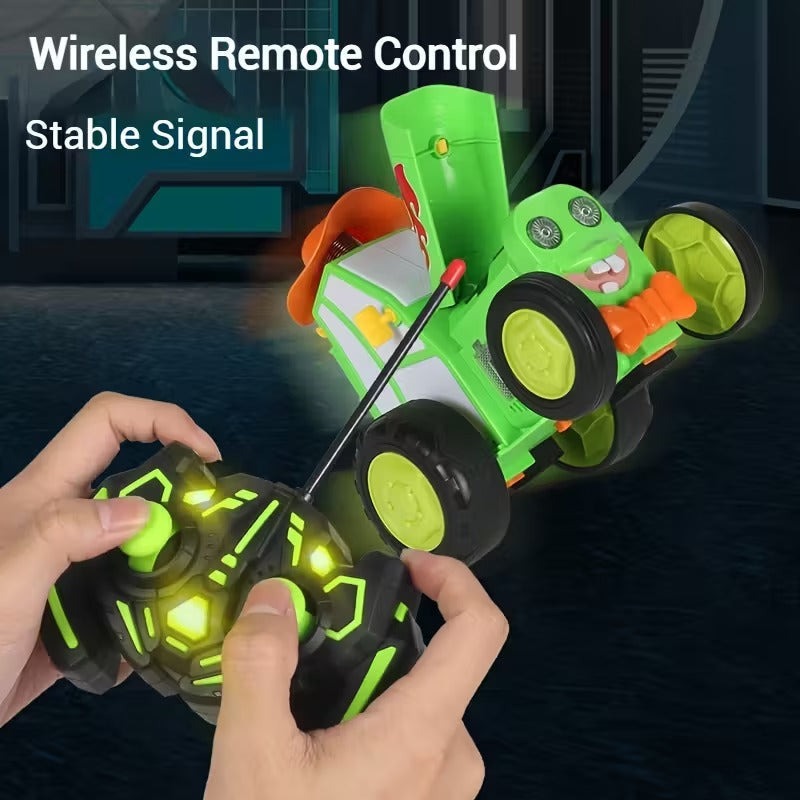 Remote Control Crazy Jumping Stunt Car with Music & Flashing Lights, Safe for Ages 3+
