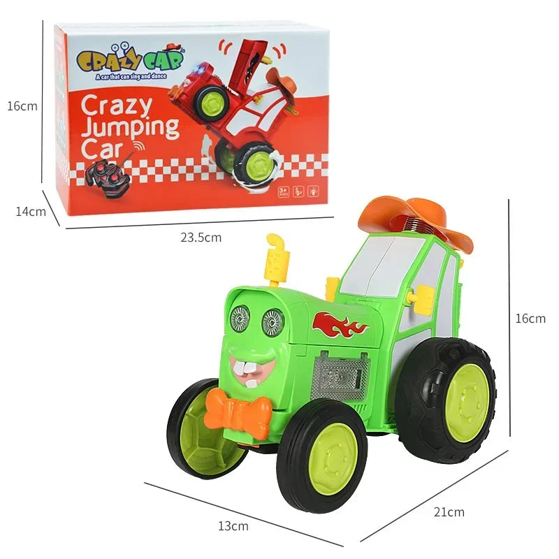 Remote Control Crazy Jumping Stunt Car with Music & Flashing Lights, Safe for Ages 3+
