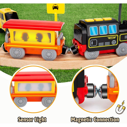 Remote Control Electric Train Toy with LED Lights, Sound, Safe for Ages 3+